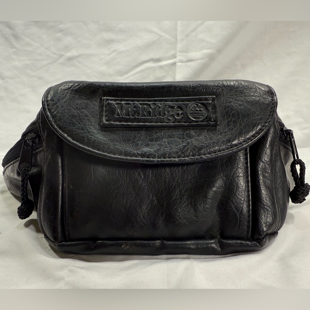 Mt Ridge Vintage Multi-Pocket Fanny Pack -black, faux leather